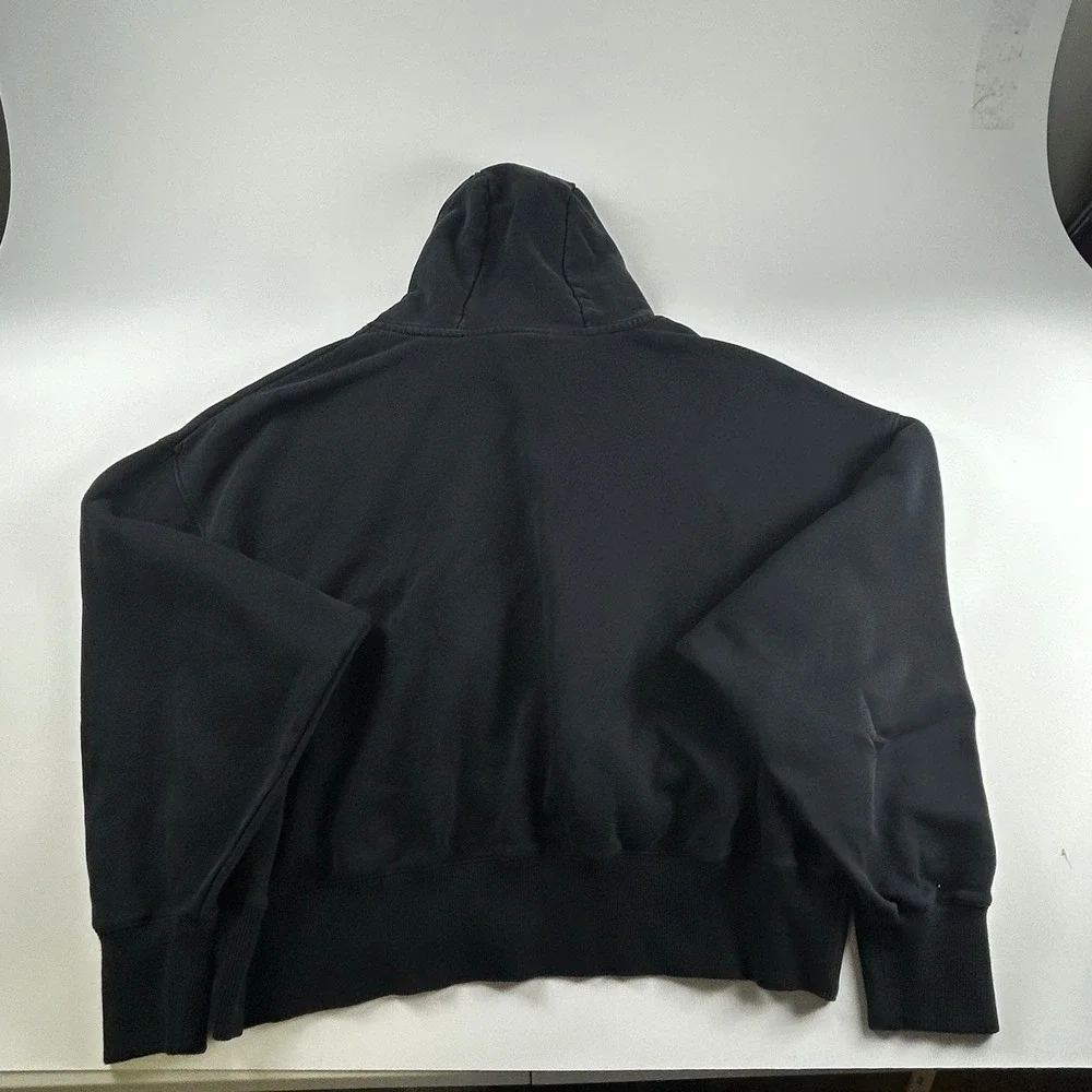 Nike WMNS XS Center Swoosh Sportswear Fleece Oversized Cropped Hoodie Black Boxy